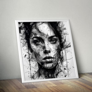 visage de femme dessiner à l'encre