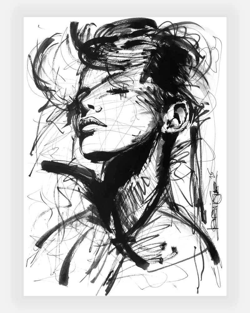 Insoumise Encre de chine par David Lartigue