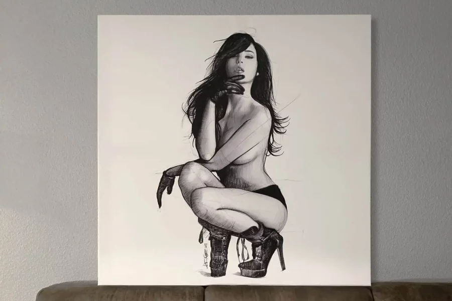 impression sur toile d'une illustration numérique