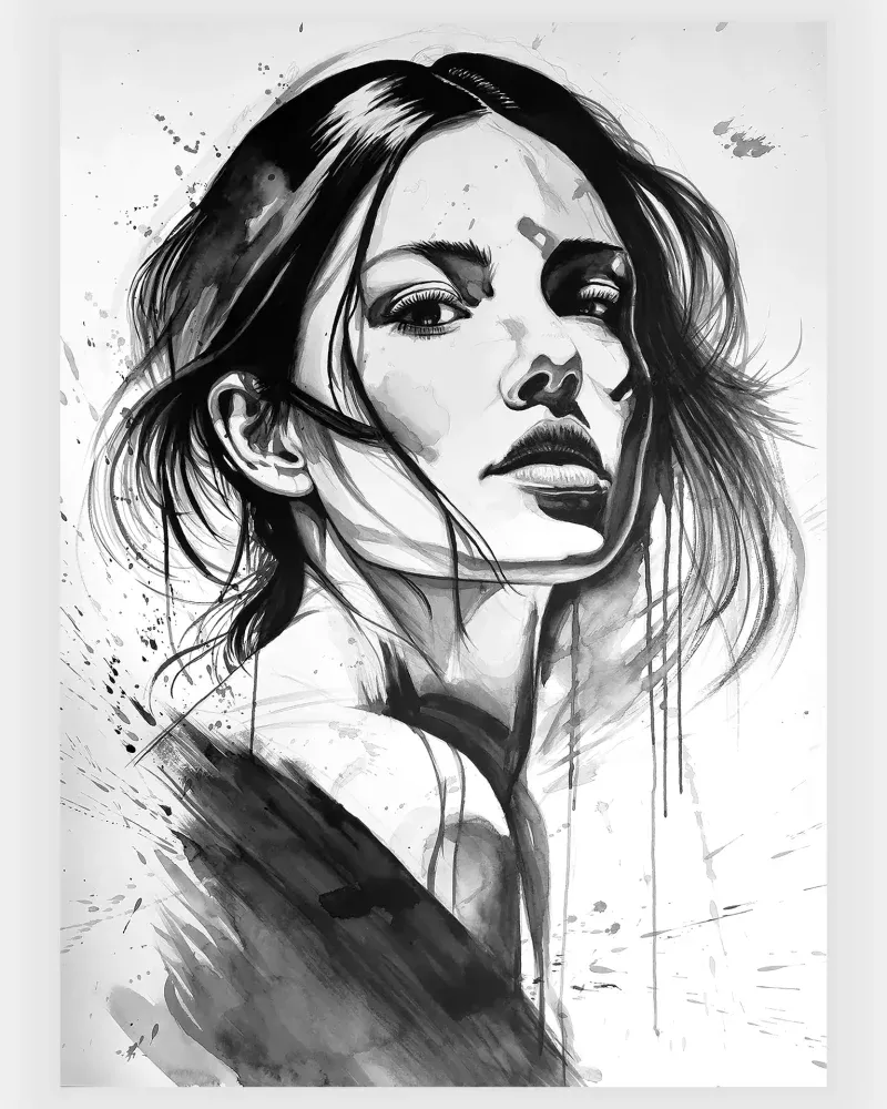 True Woman Aquarelle 70x100 cm By David Lartigue