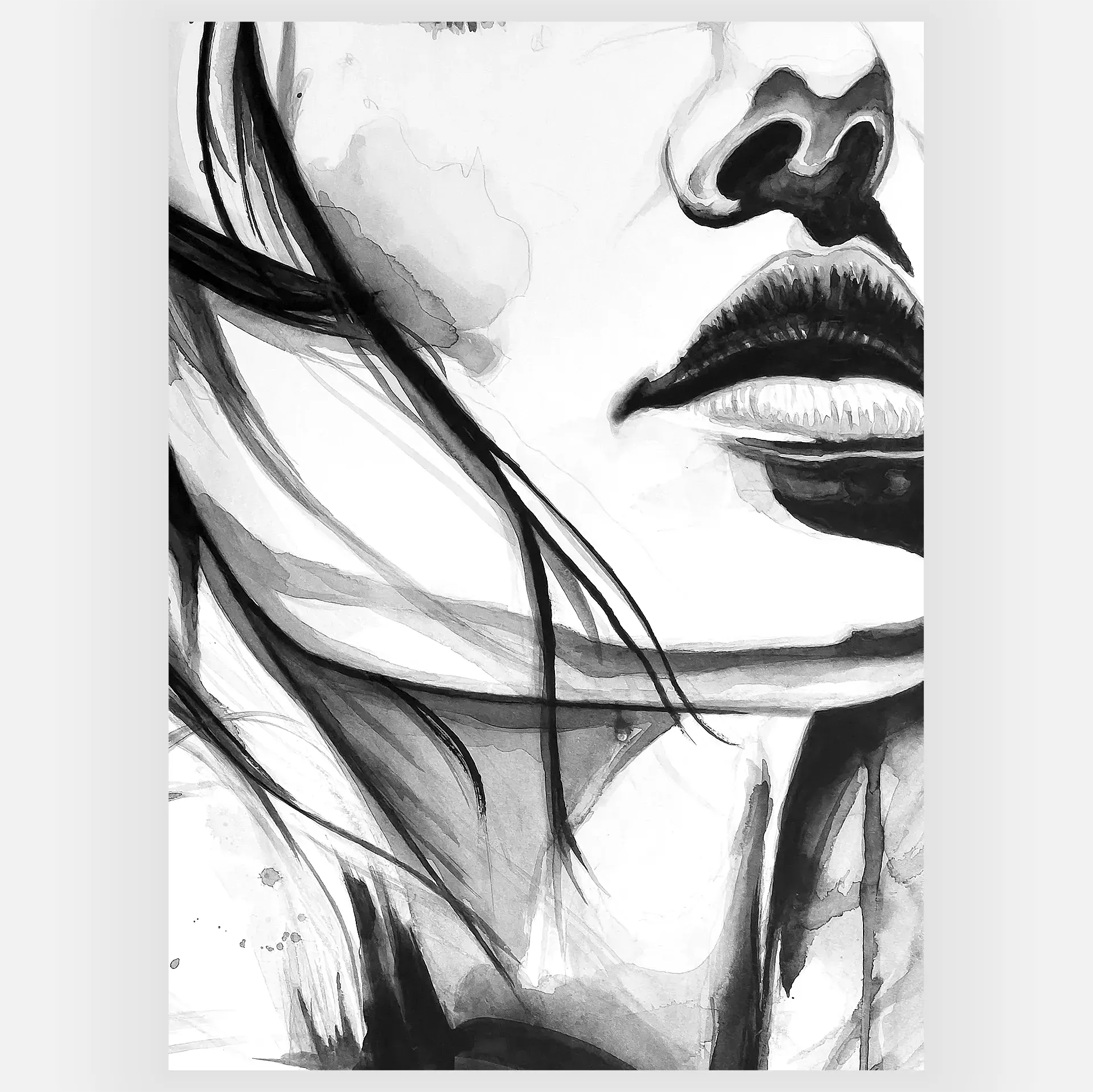 True Woman Aquarelle 70x100 cm By David Lartigue