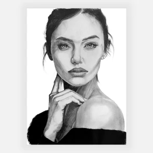 Dessin au graphite L'angle du regard par David Lartigue