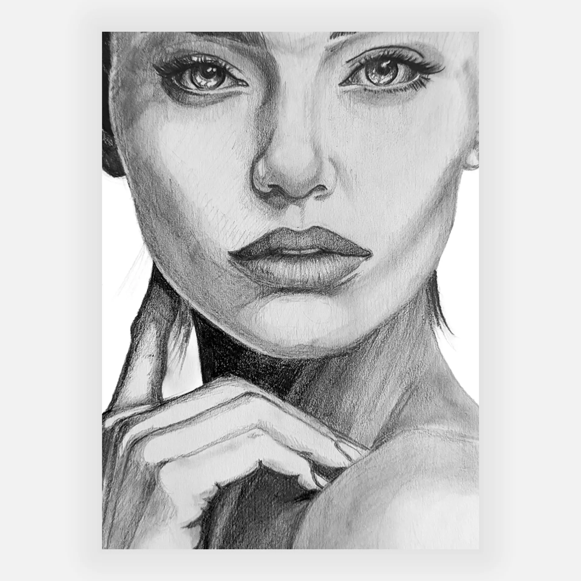 Dessin au graphite L'angle du regard par David Lartigue